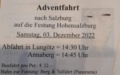 Weihnachtsmarkt Ausflug Samstag, 03. Dezember 2022 auf den Festungsberg – Salzburg